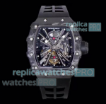 KVF Replica Richard Mille RM 12-01 Tourbillon Watch NTPT Carbon Black Rubber Strap